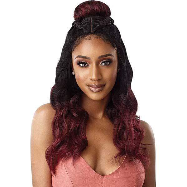 Ombre Body Wavy Free Part Lace Front Wig Synthetic Wigs