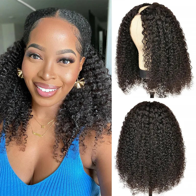 Brazilian Kinky Curly U Part Wig Baby Dolls Beauty